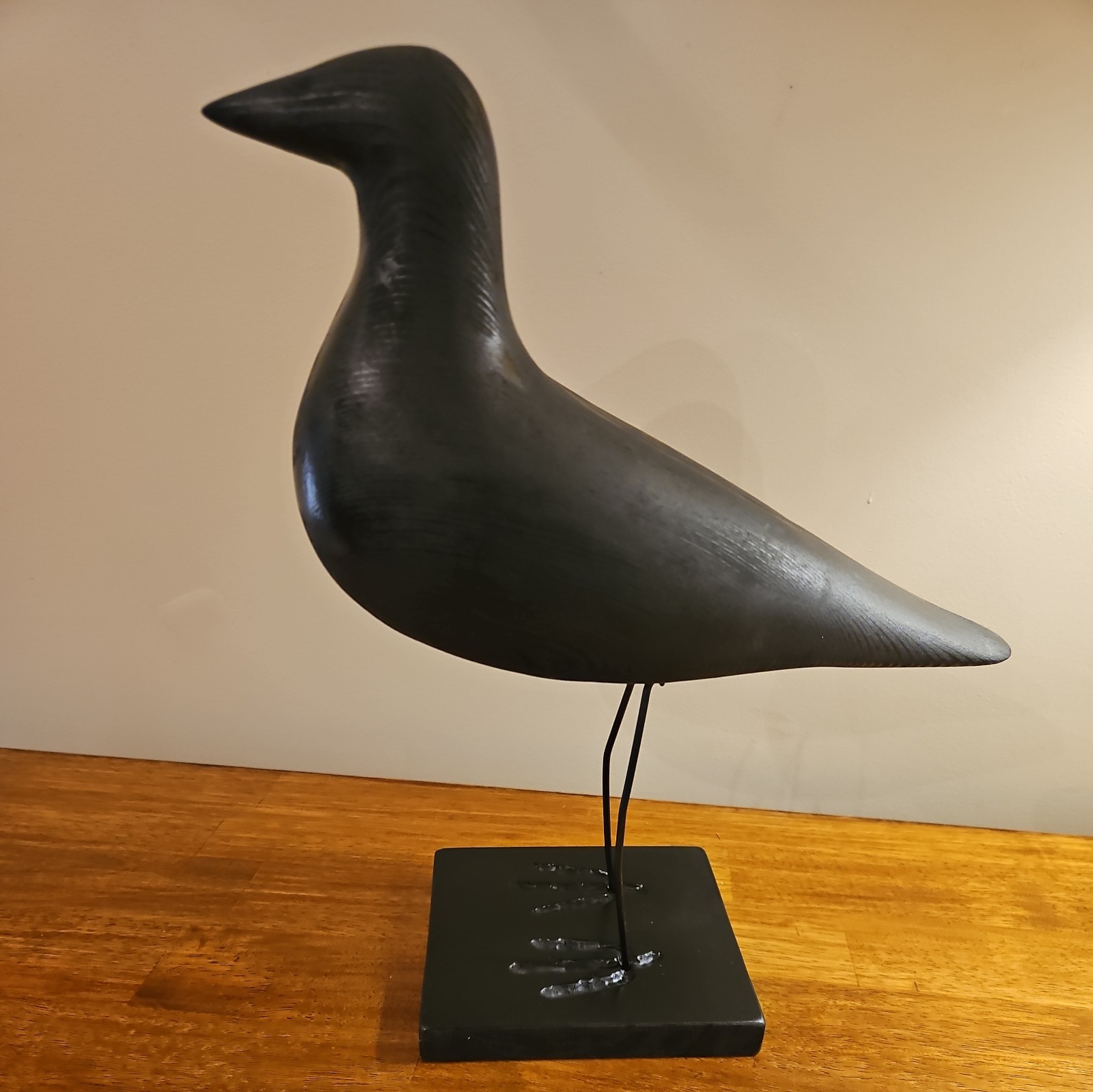 Vintage Crow Decoy, Hand Made, Solid Wood
