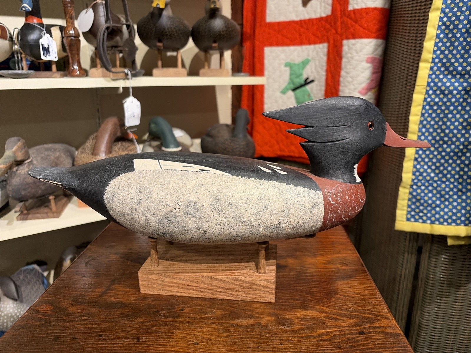 VINTAGE JOHN HAMILTON HOLLOW RED BREASTED MERGANSER DRAKE EXCELLENT & ORIGINAL