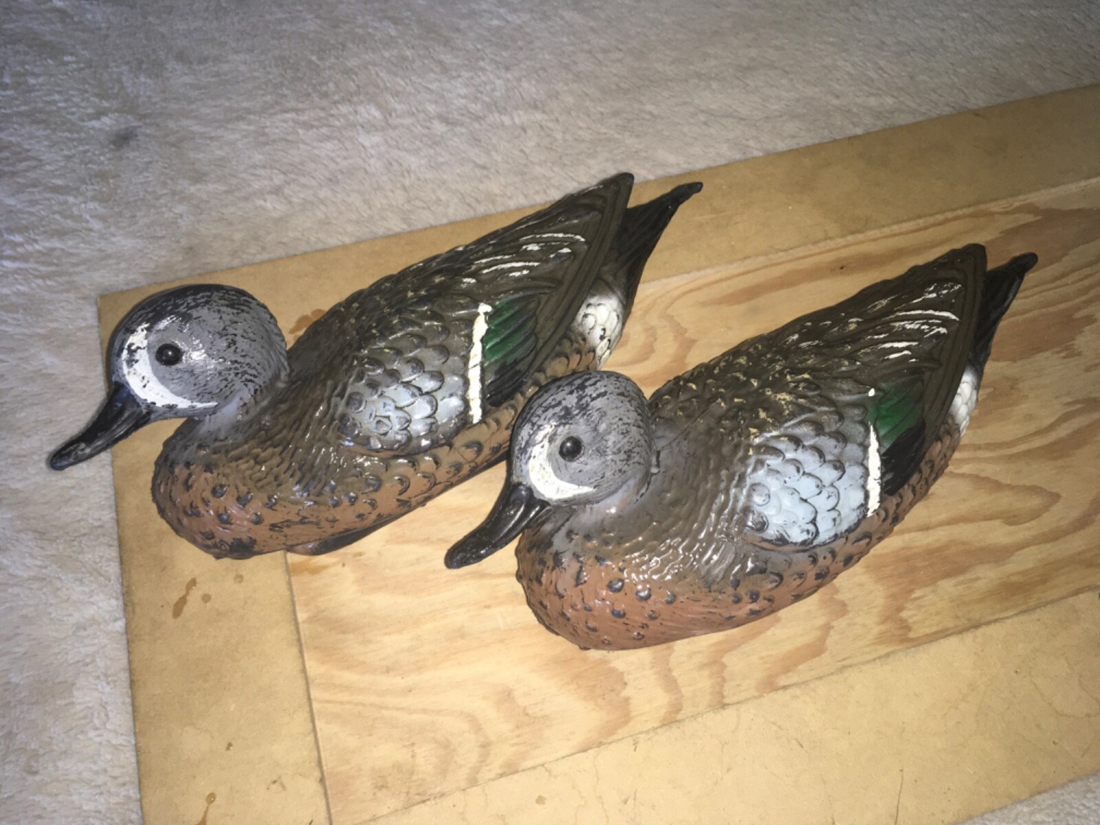 2 Vintage Drake Blue Wing Teal Duck Decoy Model 900-5070 Made in Italy by GARCIA