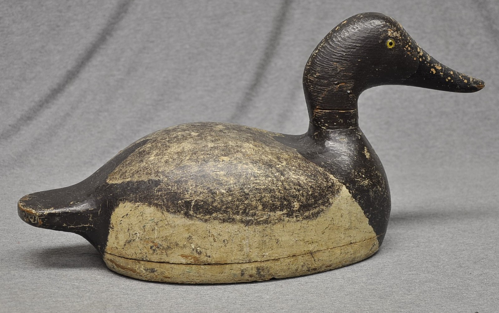 LEO “BUD” HARBOR MENASHA, WI. CANVASBACK HEN DUCK DECOY ORIGINAL PAINT HOLLOW