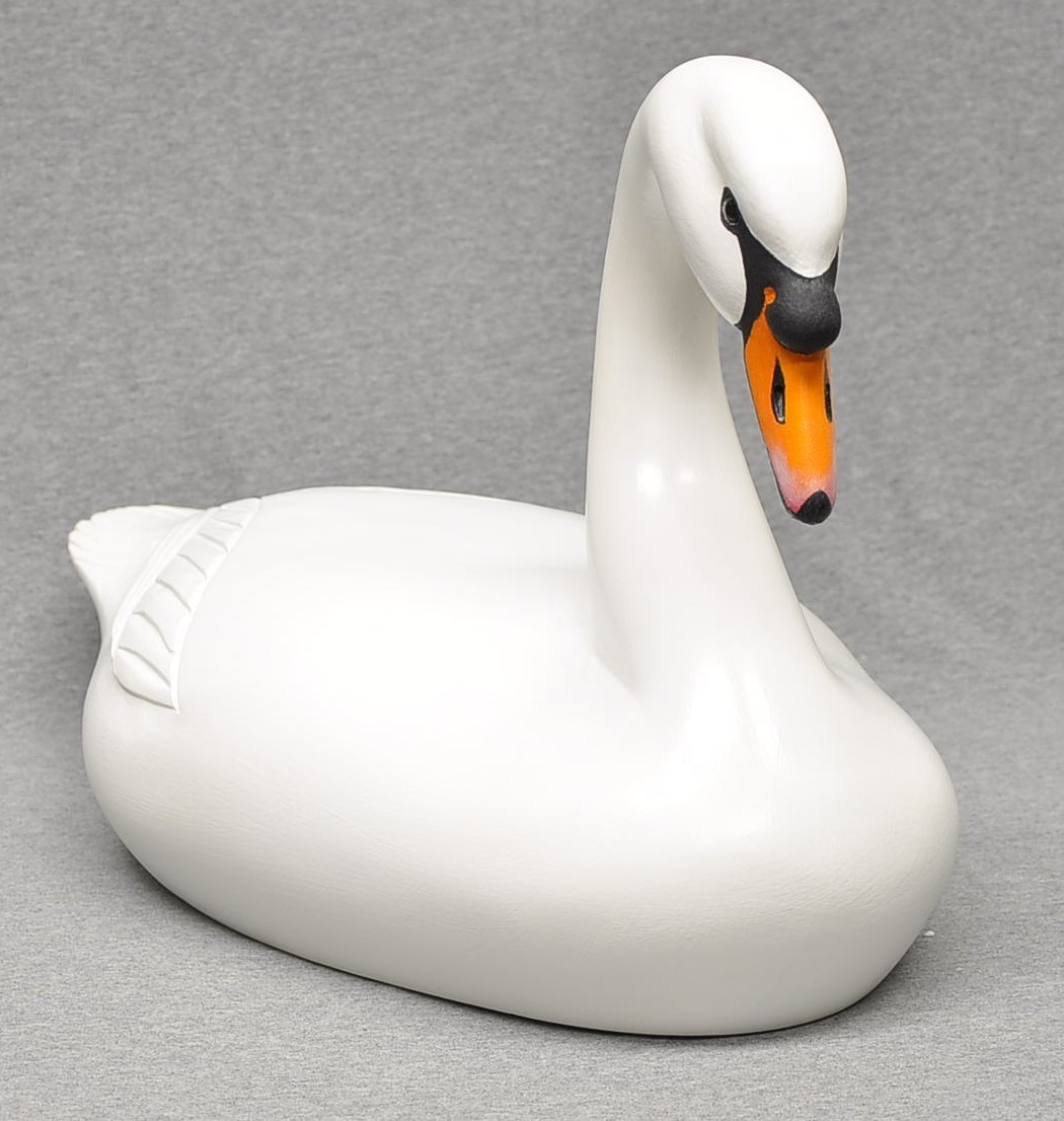 TRUMPITER SWAN DUCK DECOY ORIGINAL PAINT GLASS EYES BY DARKFEATHER FREEDMAN SIGN