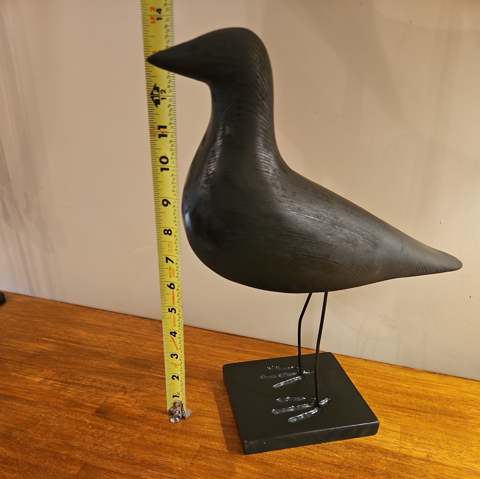 Vintage Crow Decoy, Hand Made, Solid Wood
