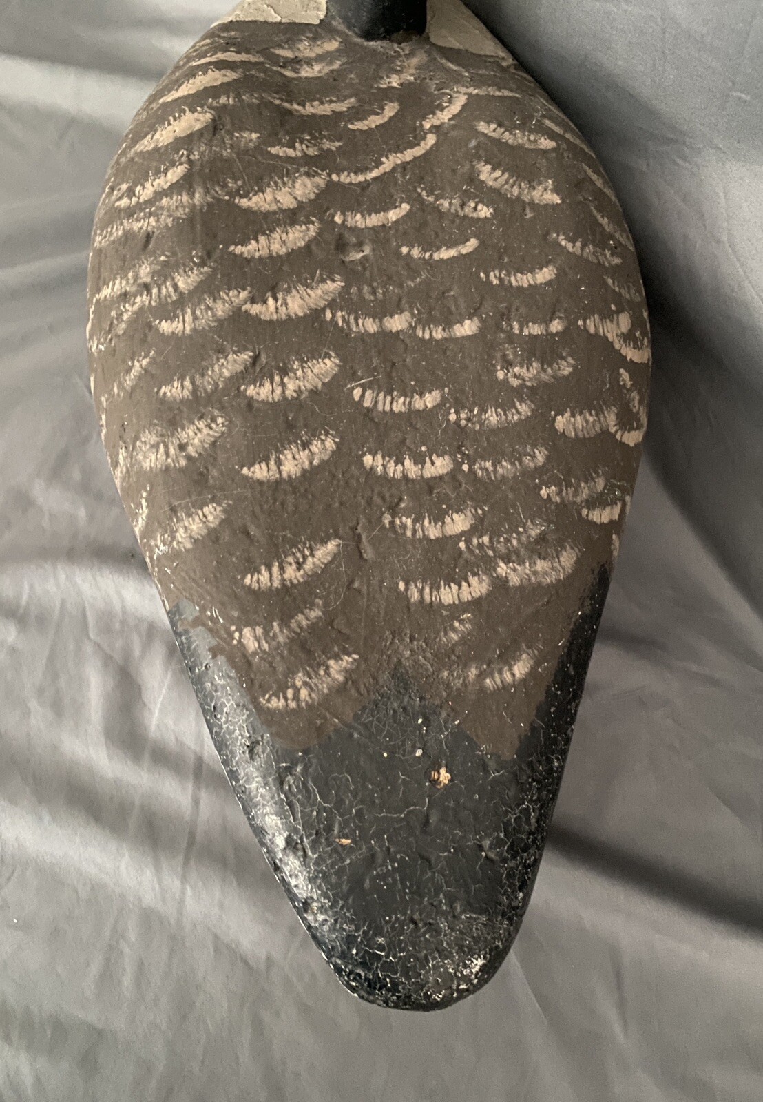 Vintage Corker Canada Goose Duck Decoy w/Wood Head, Weighted, Signed OM on Keel