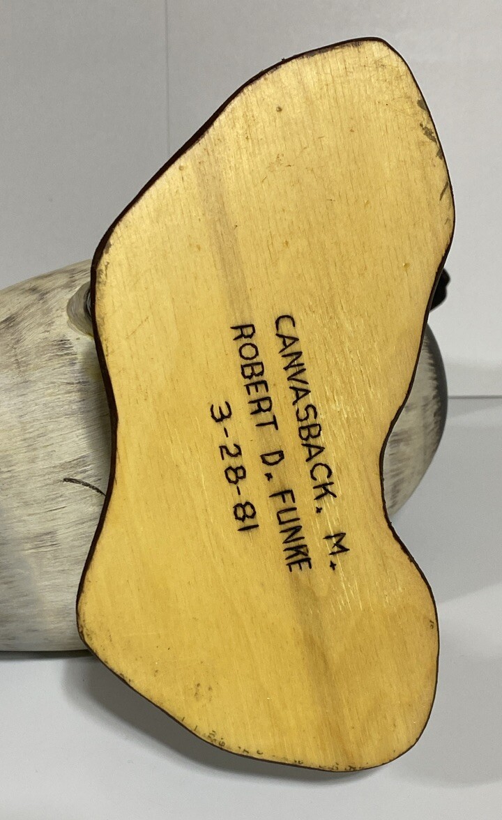 Pair Of 1981 Canvasback Duck Decoys by Robert D. Funke Havre DeGrace Maryland
