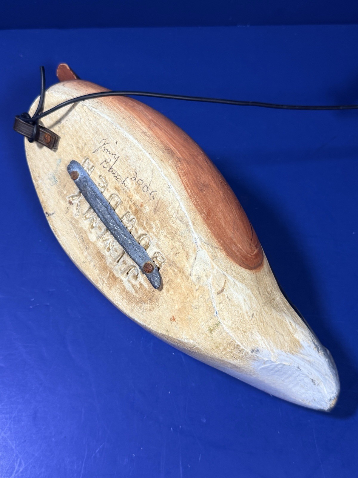 Jimmy Bowden Hairy‑Head Drake Wood Duck Decoy Gunning Rigged – Signed/Dated ‘06