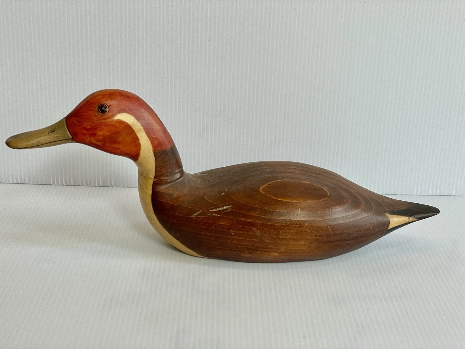Vintage E. Pick Signed Wooden Pintail Duck Decoy Hand Carved 1974 Folk Art