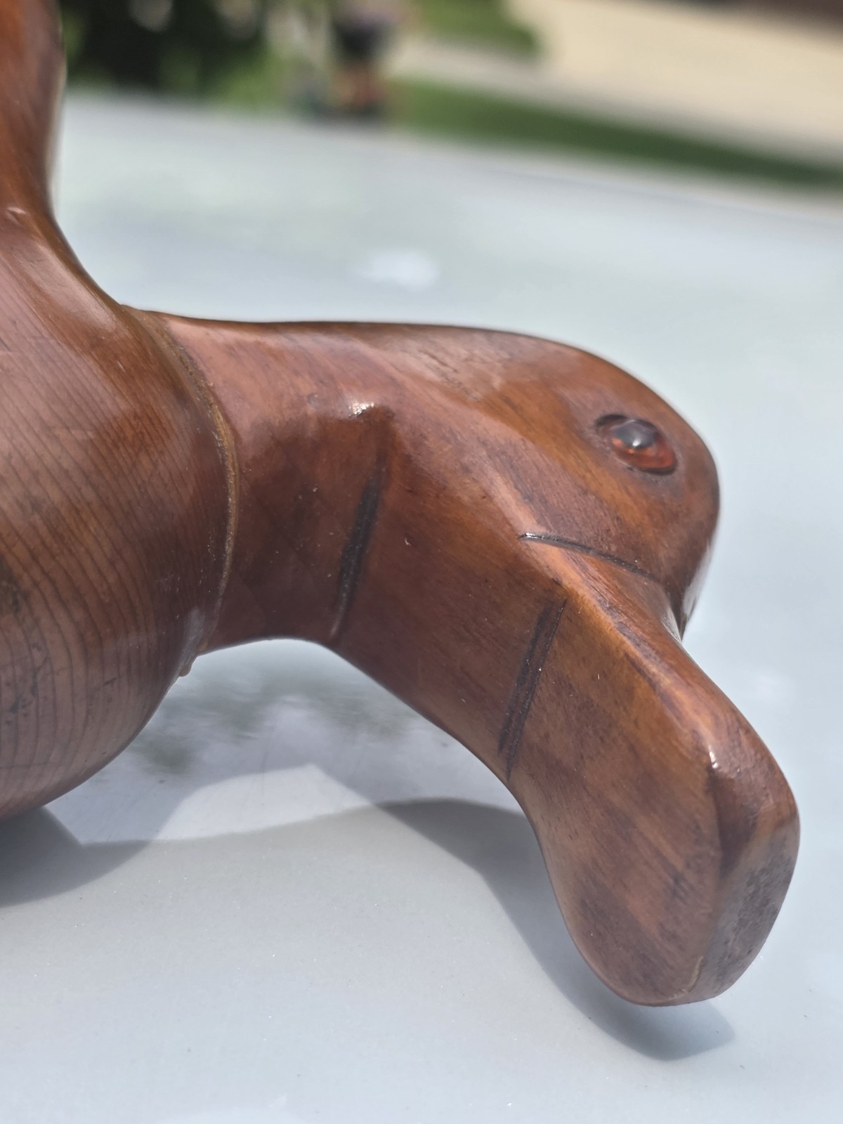 Canada Duck Decoy Vintage Carved Wood Unsigned Signed glass eye?