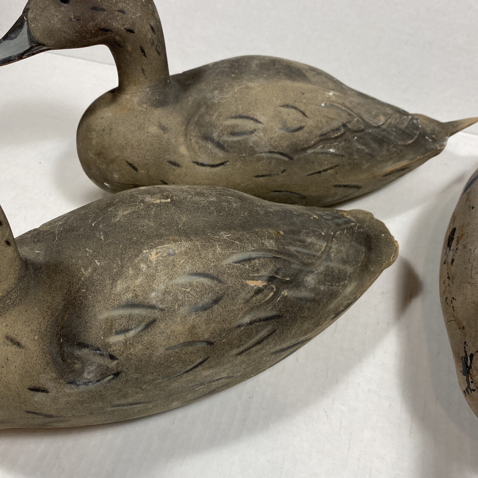(Lot of 3) Vintage FEATHER-LITE K.C. Kansas Hollow Duck Decoys c. 1950s