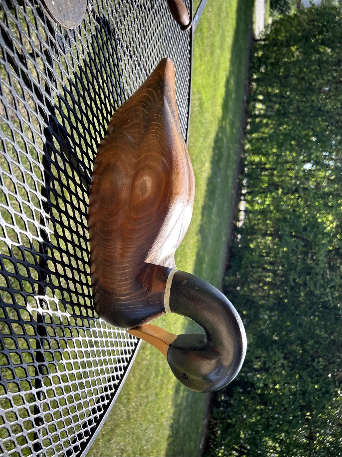 Excellent Condition Vintage Hand Crafted Wood Wooden Duck Decoy Folk Art Signed