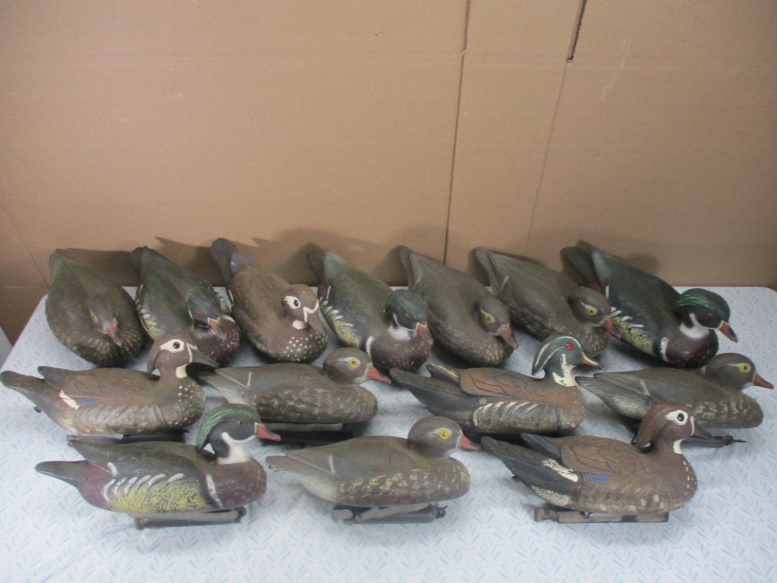 14 Vintage HUNTING DUCK DECOYS with WEIGHTS Made in ITALY