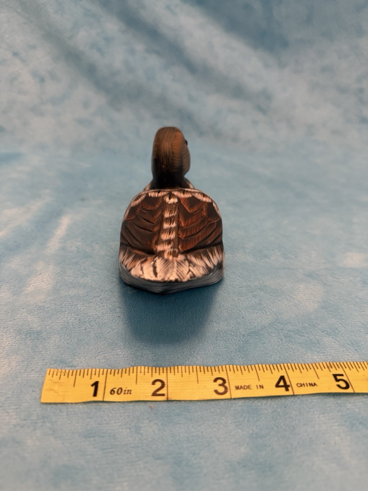 1950s Hand Carved Painted Art Stone Duck Paper Weight Peoples Republic of China