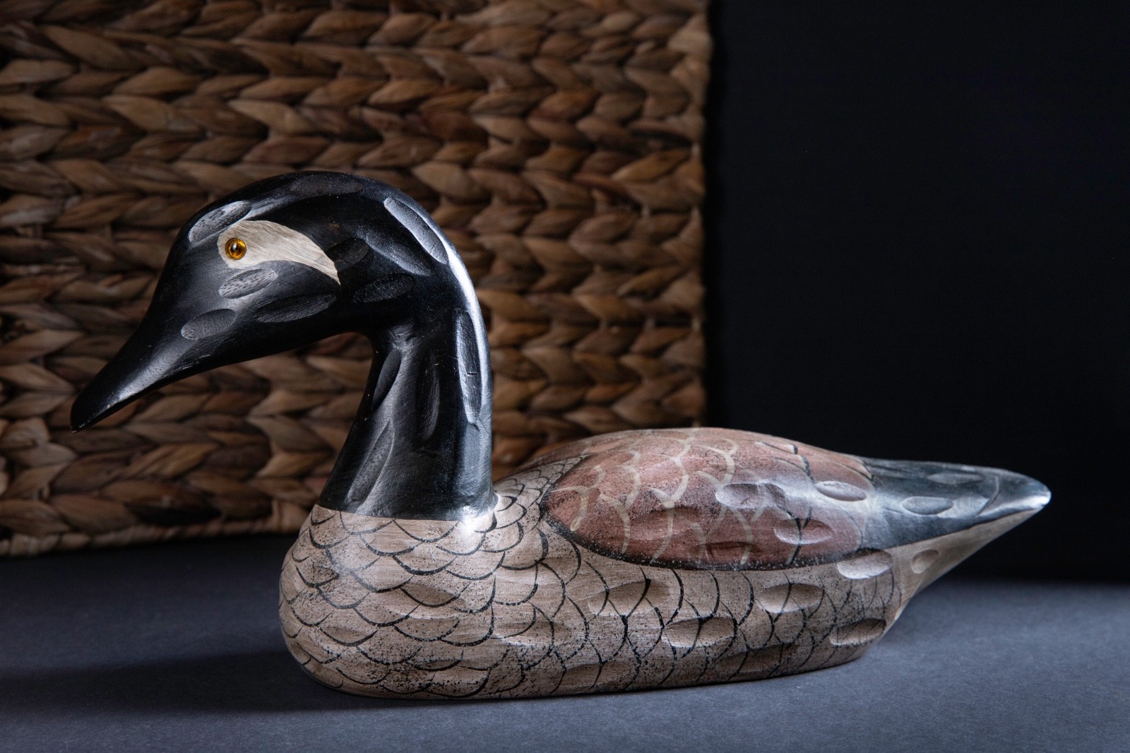 11.75″ Heritage Mint Ltd Canadian Goose Carved Decoy Painted Wood Glass Eyes