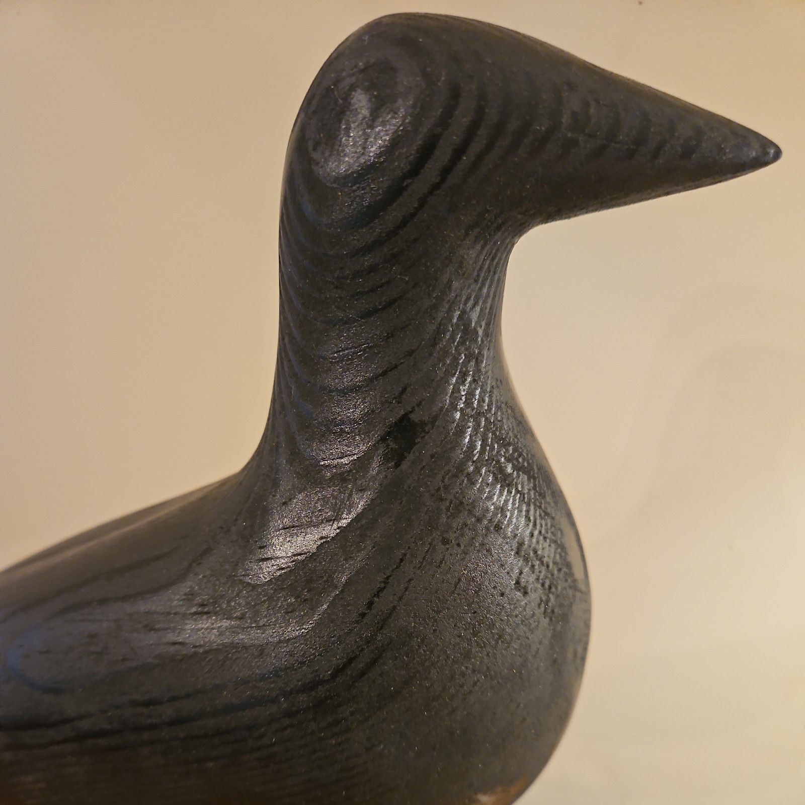 Vintage Crow Decoy, Hand Made, Solid Wood