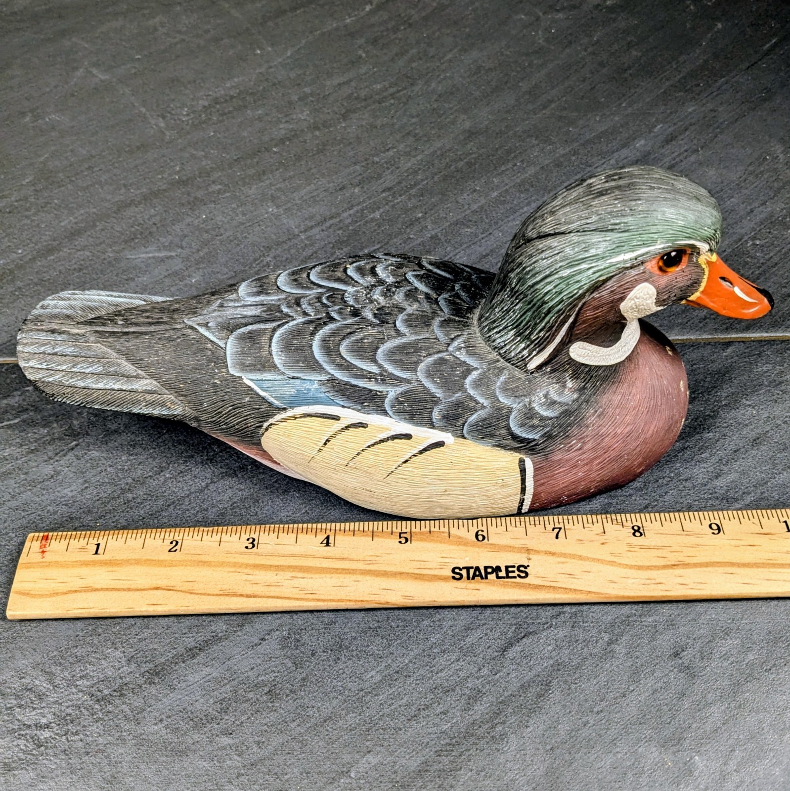 Vintage Signed Wood Duck Drake Decoy 1988 S Stilley Folk Art Duck