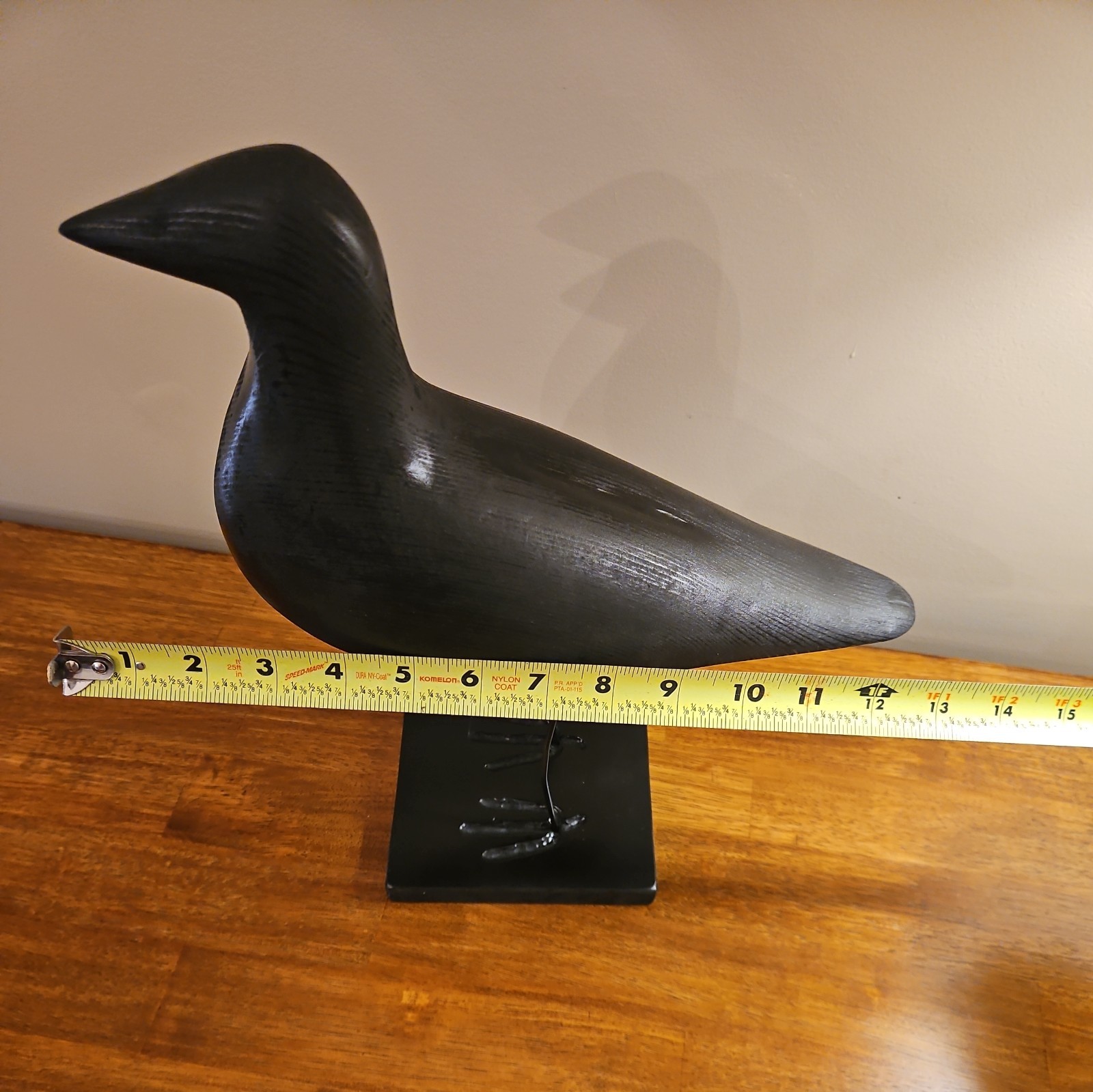 Vintage Crow Decoy, Hand Made, Solid Wood