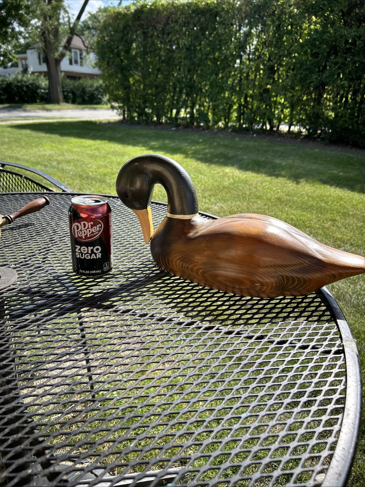 Excellent Condition Vintage Hand Crafted Wood Wooden Duck Decoy Folk Art Signed