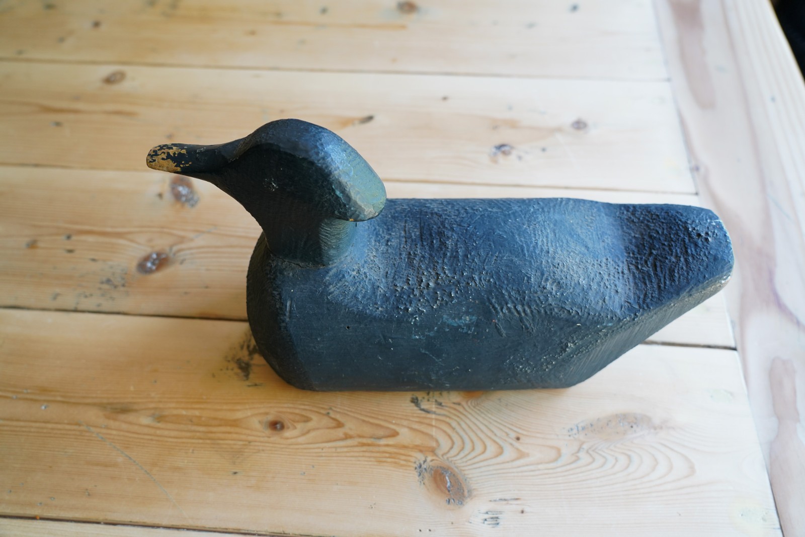 Antique Genuine Hand Made Blue Duck Decoy B8