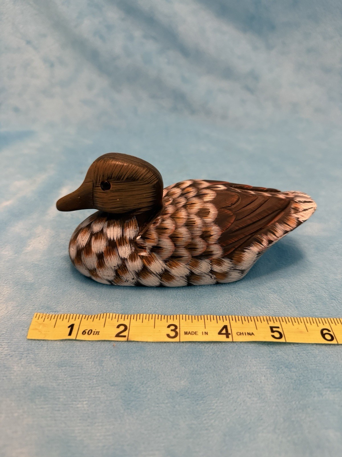 1950s Hand Carved Painted Art Stone Duck Paper Weight Peoples Republic of China