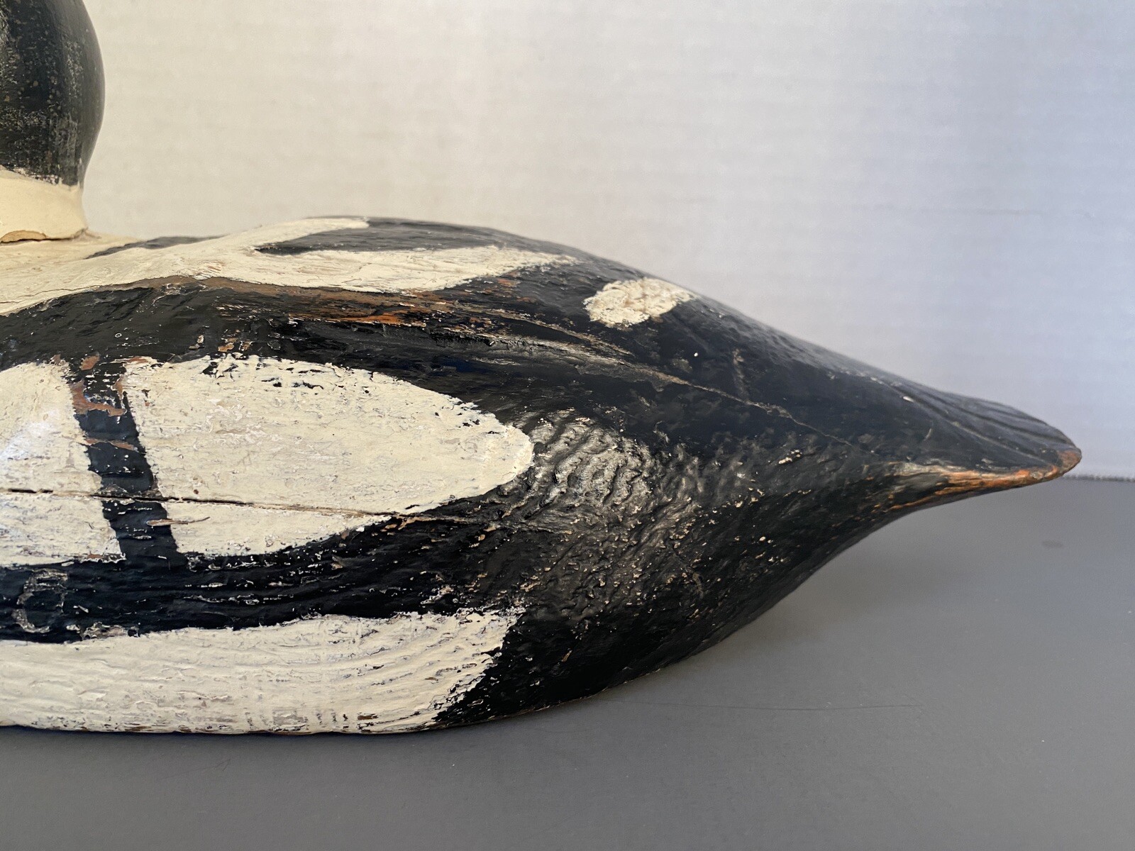 Vintage Primitive Goldeneye Duck Decoy w/Canadian Origins, Painted Eyes