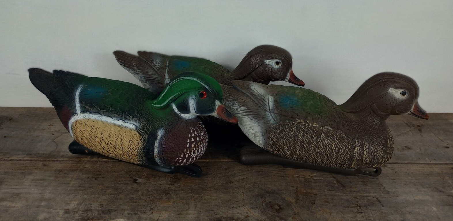 Vintage SPORT PLAST “CARRY-LITE” DUCK DECOY Woodie (x3) MADE IN ITALY HUNTING