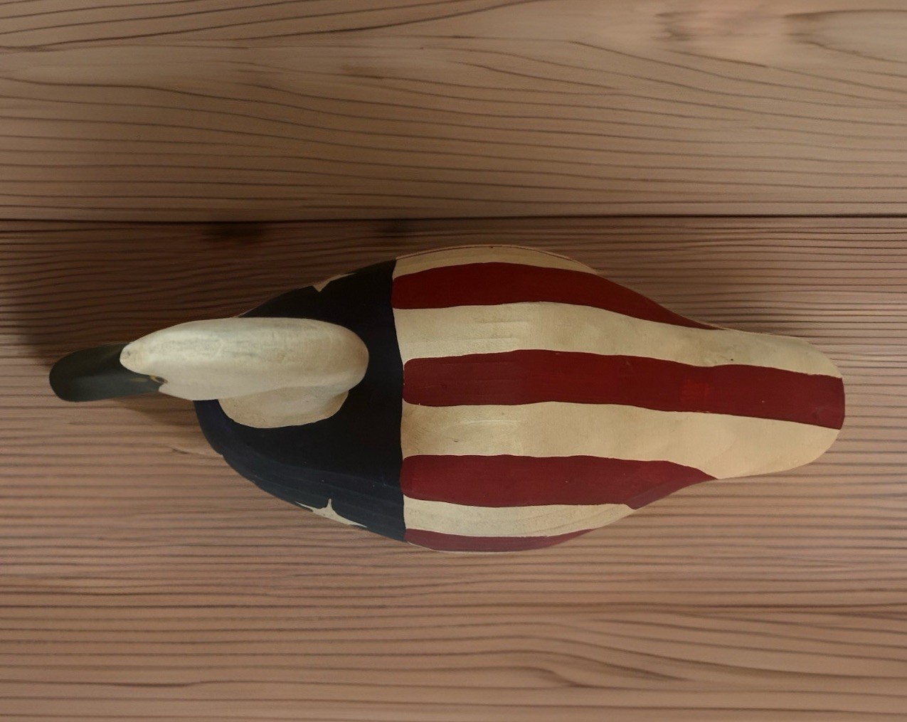 Bob Jobes Patriotic Flag Swan Decoy Havre De Grace 2004 Signed Hand Carved 10”