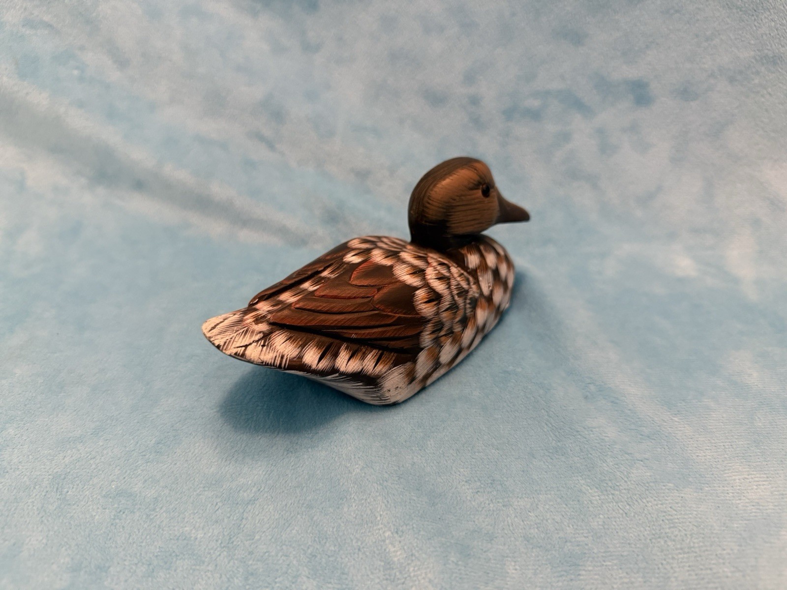 1950s Hand Carved Painted Art Stone Duck Paper Weight Peoples Republic of China