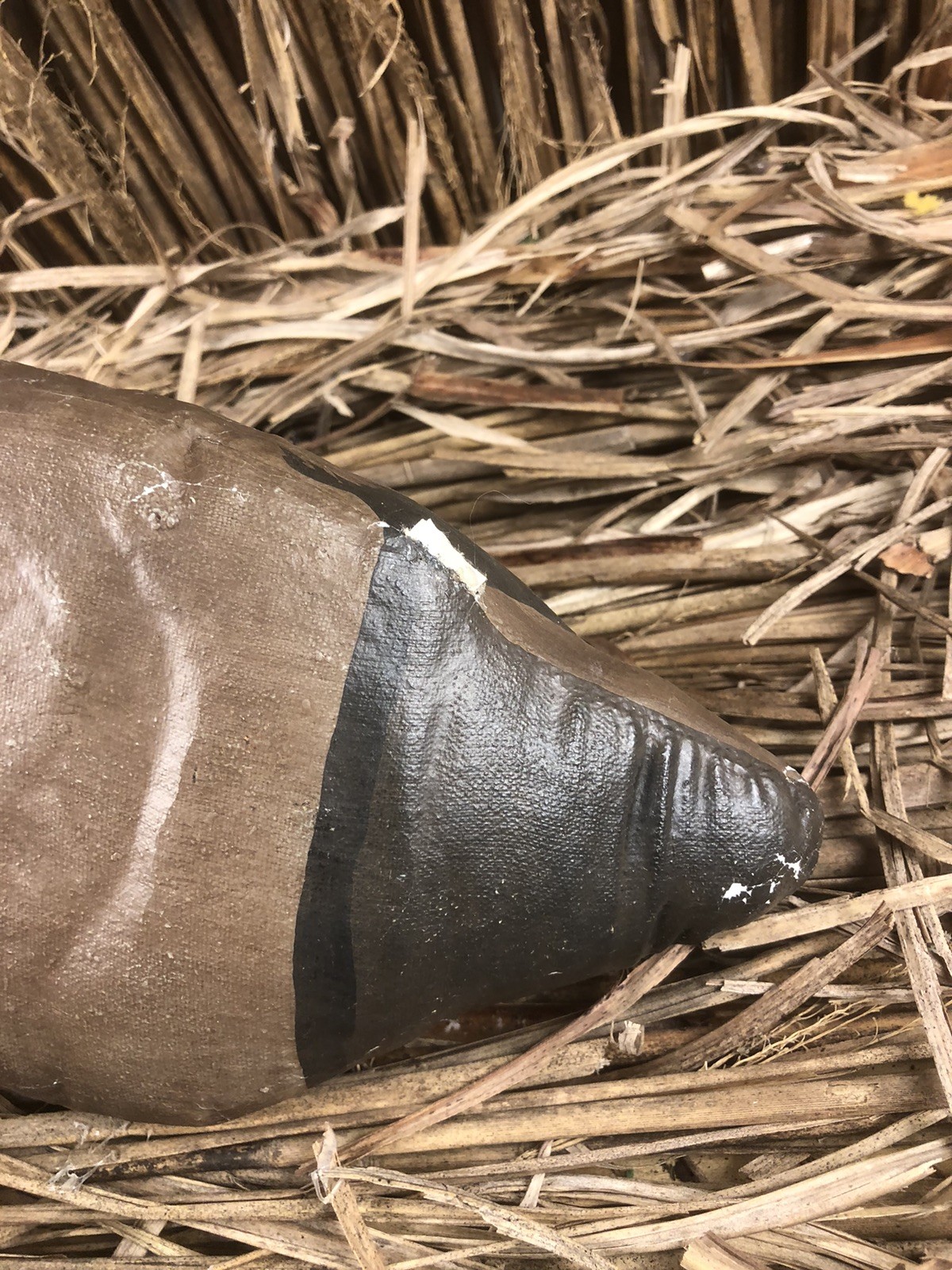 Rare Vintage Canvas Cloth Constructed Canvasback Hand Painted Duck Decoy 14in