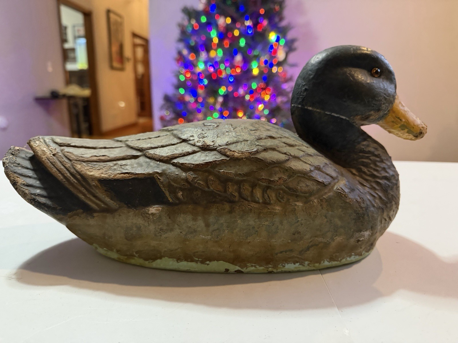 Vintage General Fibre Co. St. Louis, MO Ariduk Male Mallard Duck Decoy Hunting