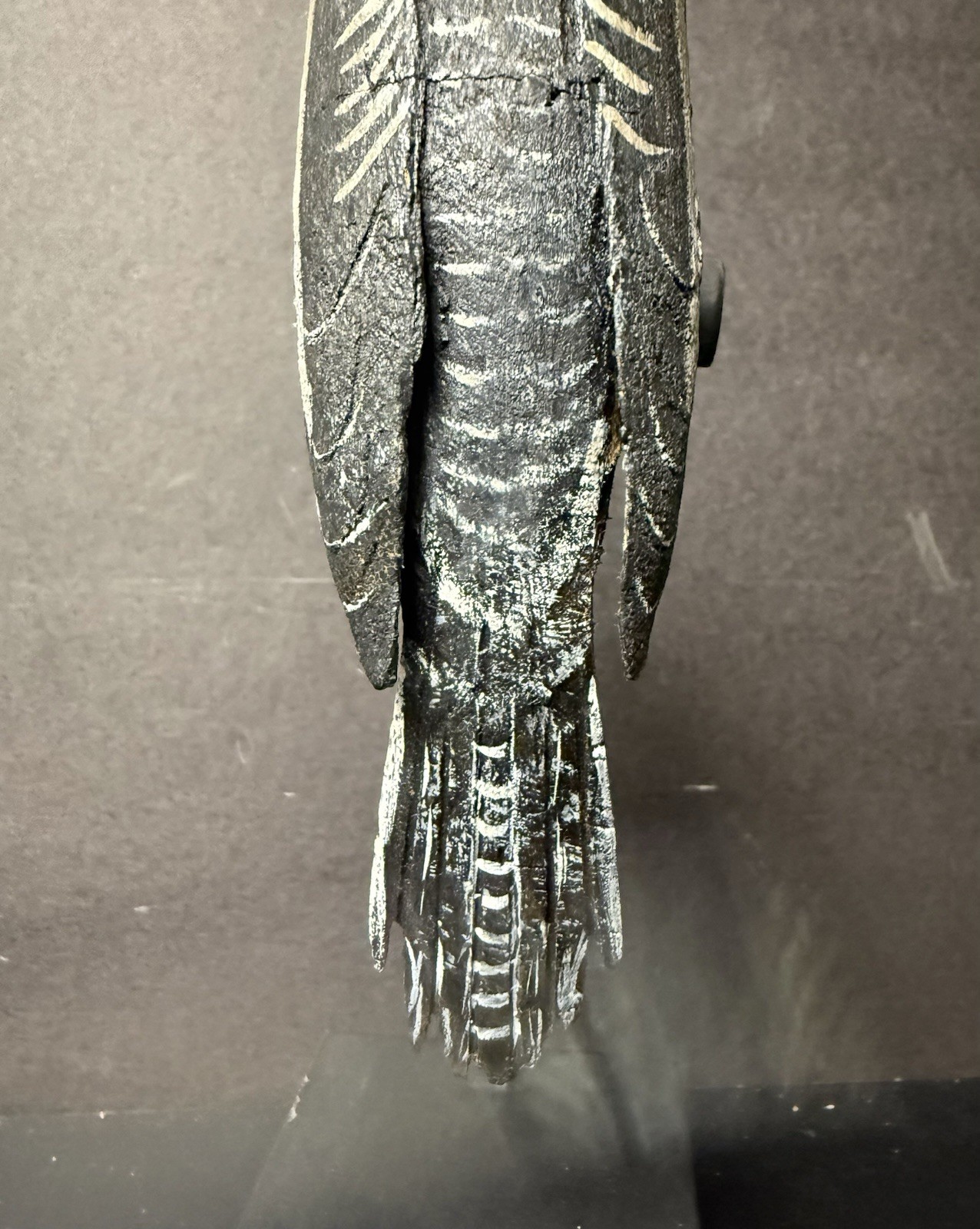 Yellow-bellied Sapsucker Carved Decoy on Display Perch/Stand, Antique, Unsigned