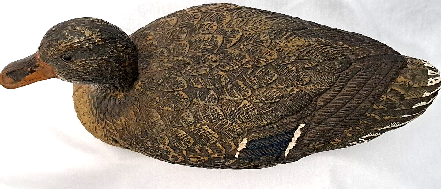 Vintage Sports Plast Floating Mallard Duck Hen Decoy Made In Italy Hunting Camo