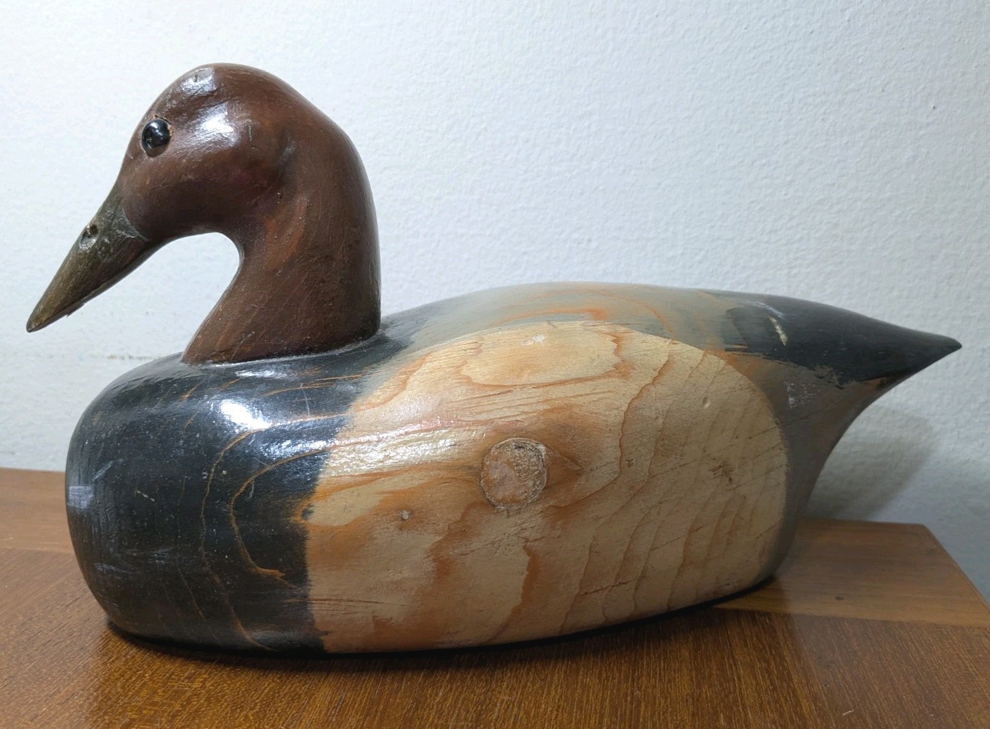 Vtg Hand Carved Charles Ross Signed Solid body Decorative Canvasback Decoy 1984