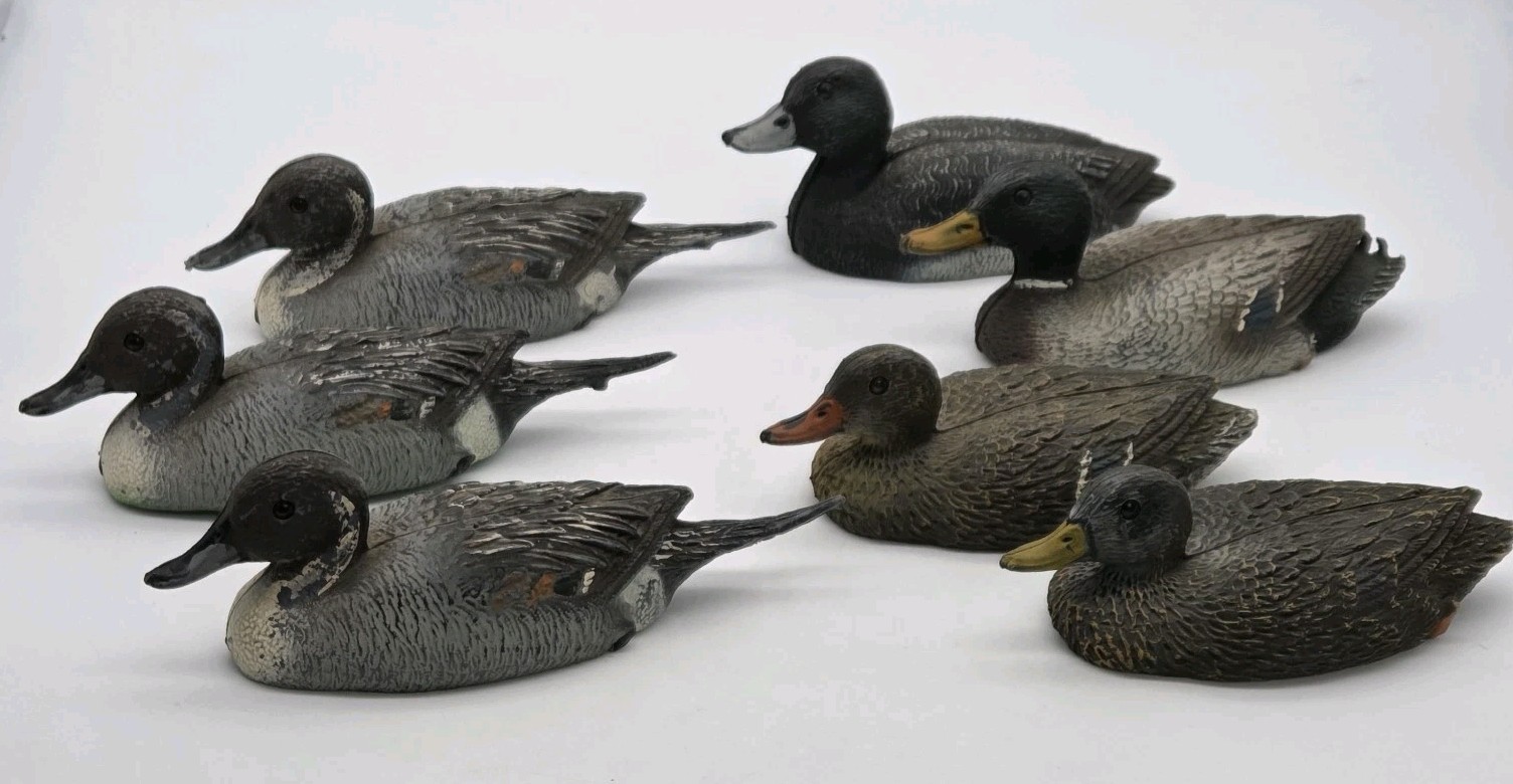 Sports Plast Plastic Small Duck Decoy Made in Italy 7”L x 2.5” High VTG Lot of 7