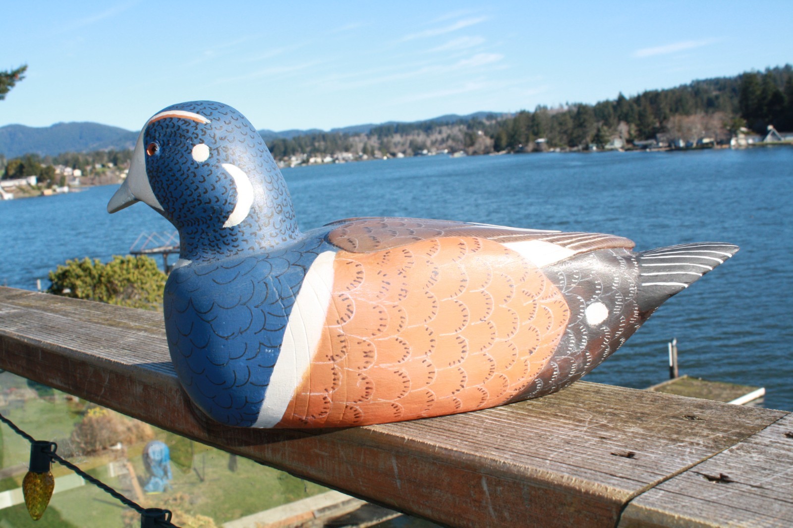 Harlequin Drake decoy by Mo Hobbs, 2006, solid wood, GE, OP.