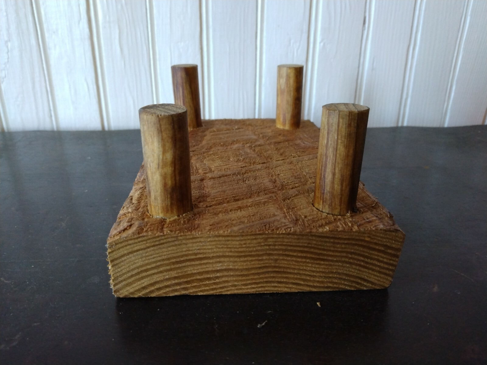 3 Wood Hand Made Duck Decoy Stands Light colored Stain