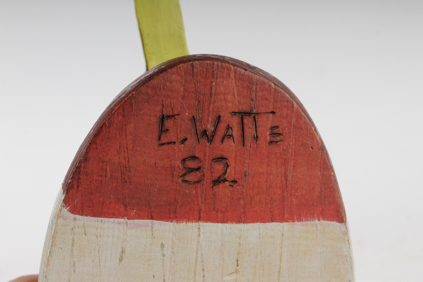 E. Watts – Wooden Duck Decoy Hand Carved Painted 1982 Vintage MARYLAND