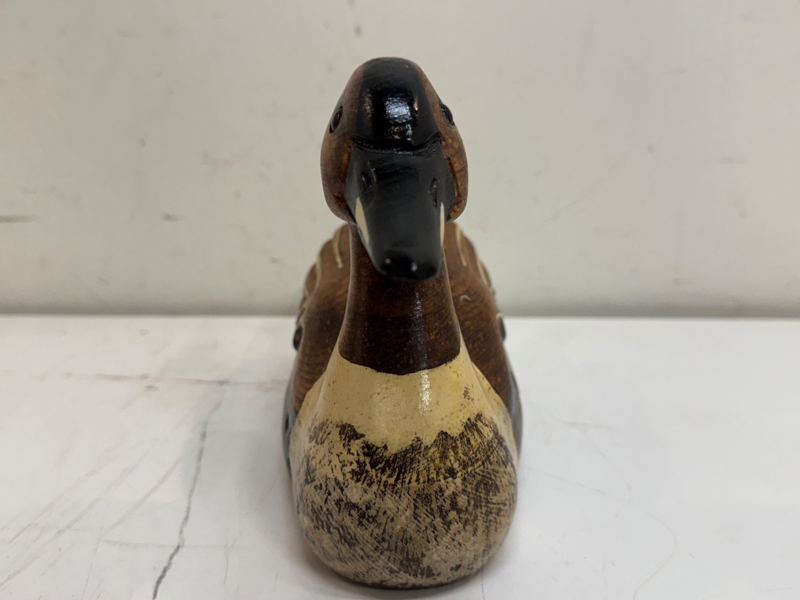 Vintage 1981 Leo Koppy Hand Carved Wooden Pintail Duck Decoy Signed 10.5″