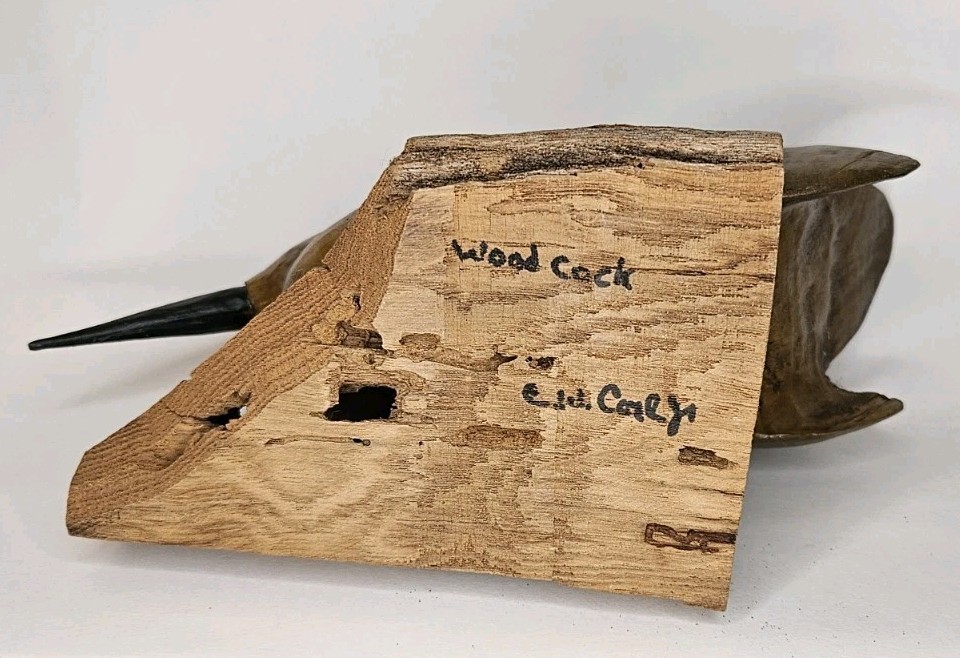 VINTAGE HAND CARVED WOODCOCK Timberdoodle Gamebird BIRD Signed