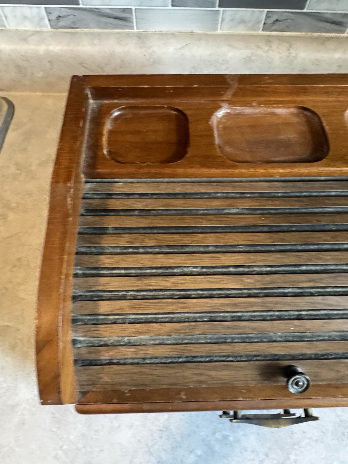 Vintage Wooden With Red Velvet 11” Long and 7.5” Tall! Needs Cleaning!