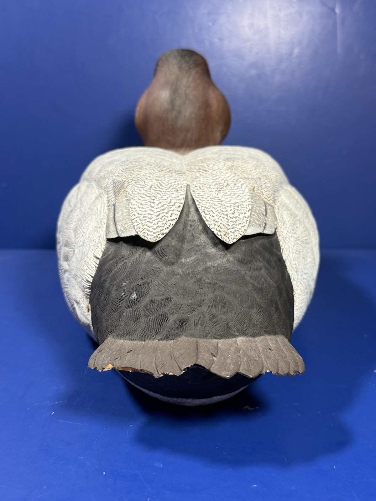 RA Meredith Canvasback Drake Wood Decoy Duck – Signed & Dated 1986 – 11.5” Long