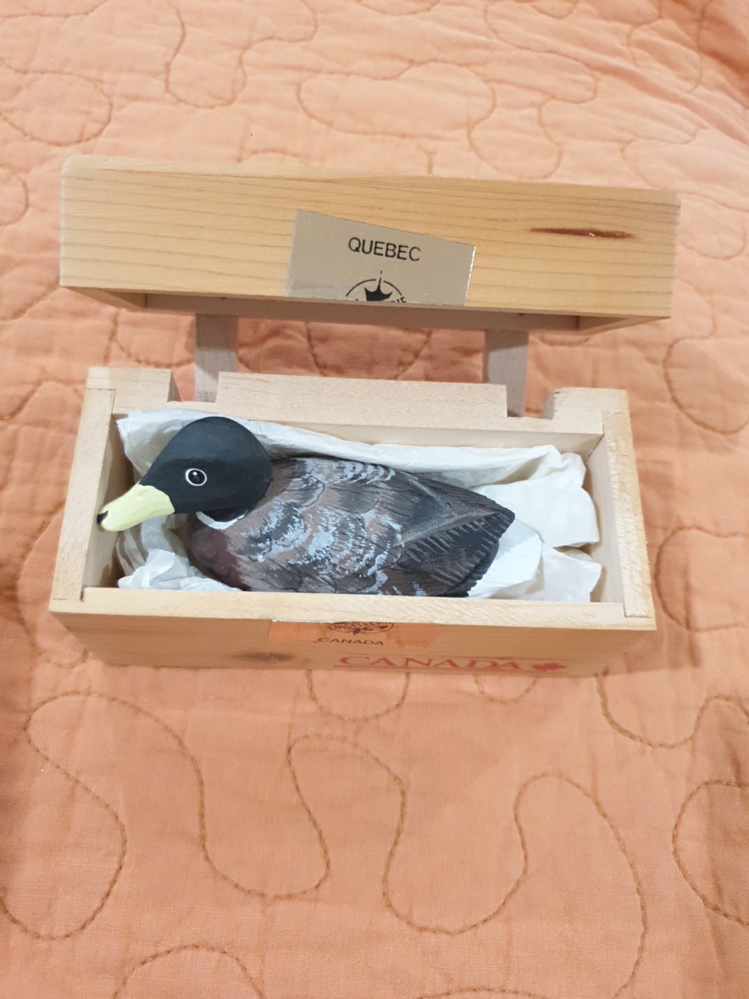 Vintage Robert Toussaint Quebec Miniature Goose Decoy