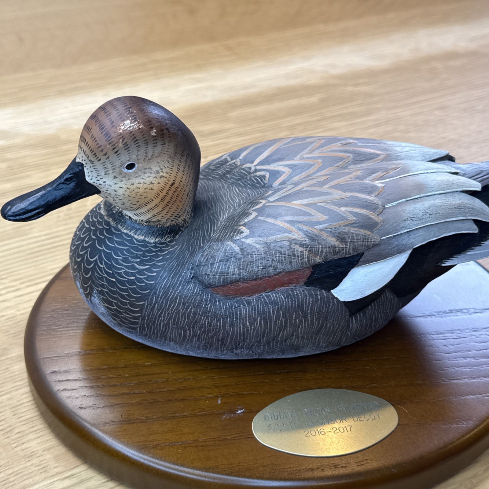 Indiana Ducks Unlimited State Sponsor Decoy Plaque 2016-2017 ￼