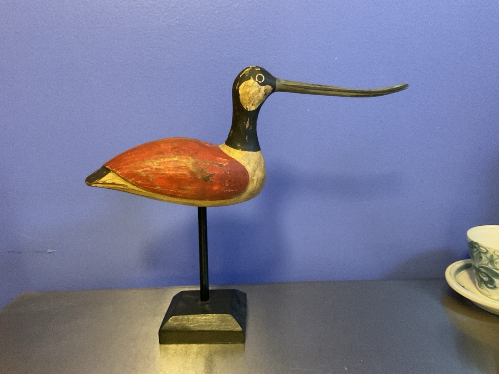 Vintage/Antique Hand Carved Painted Shorebird Curlew Decoy 13 Inches