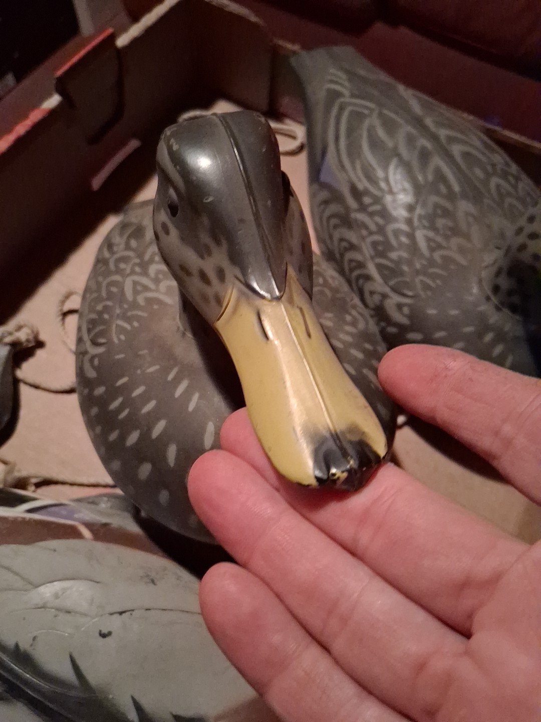 Vtg 3 Original ©1967 D9 Mallard Duck Decoys 2-Victor Hens & Drake Woodstream.