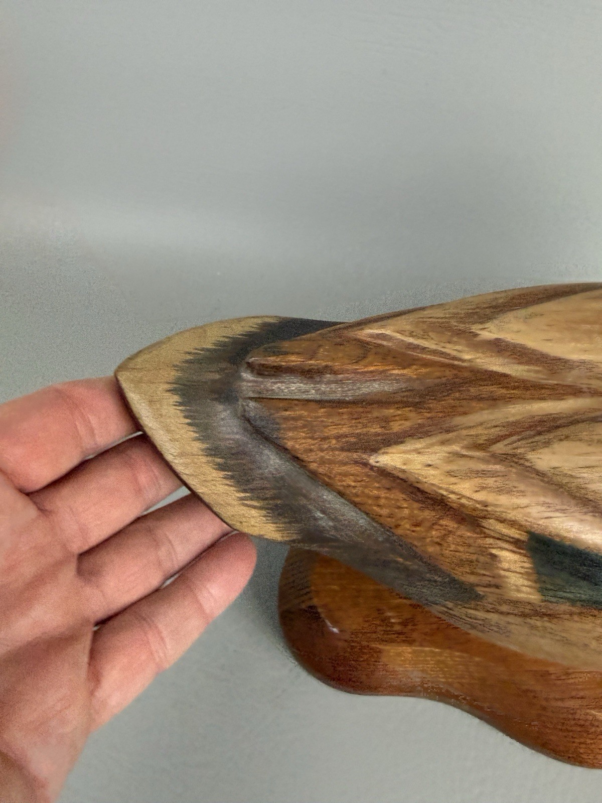 R.D. Lewis Carved Wood Mallard Drake Decorative Decoy Duck Signed 1982