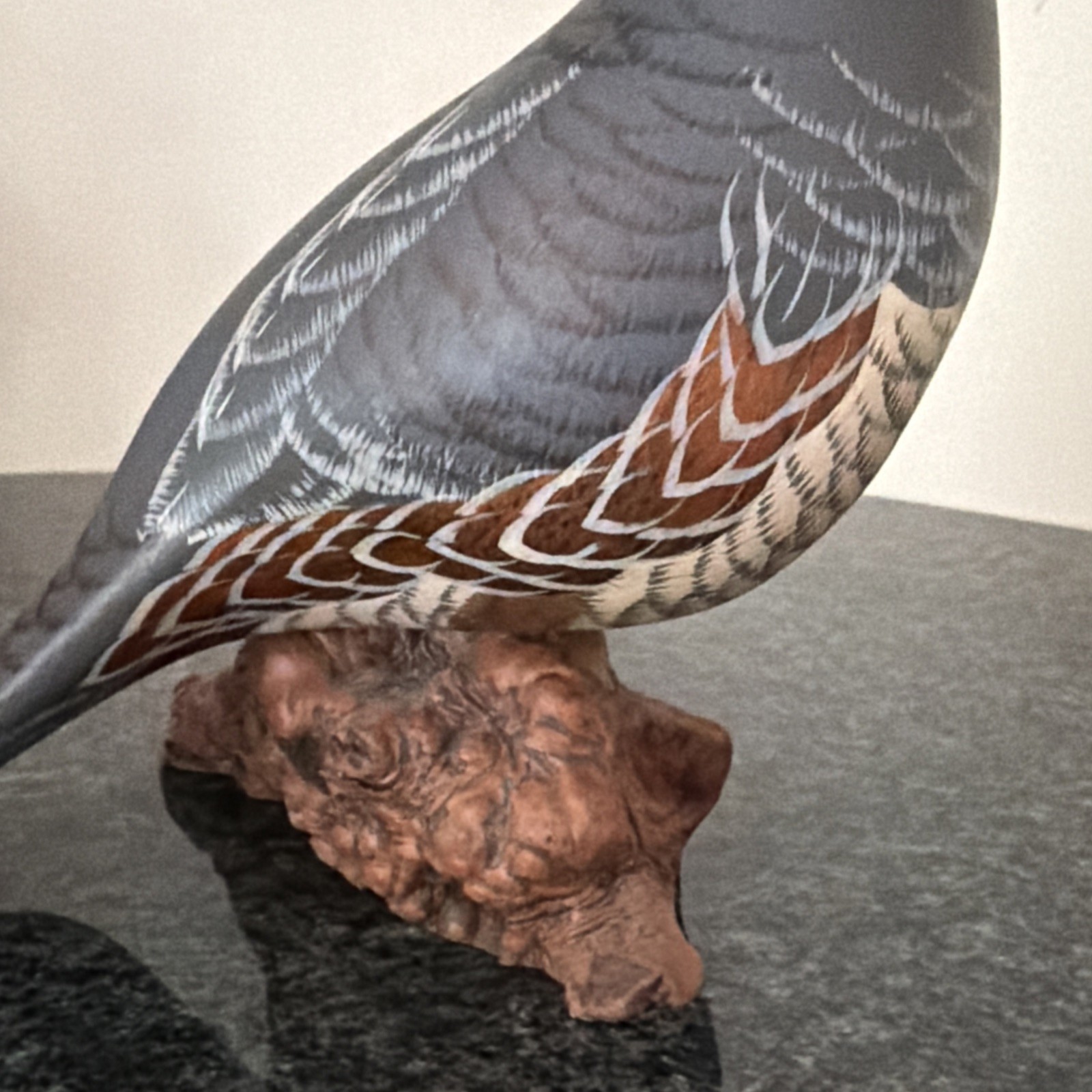 WESTERN QUAIL Hand Carved Painted Wooden Bird Signed Bill Schneck Ramsey NJ 1991