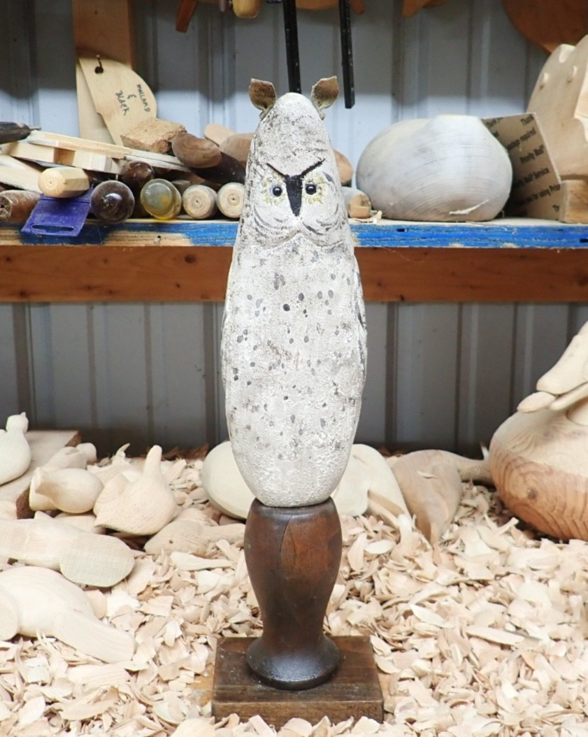 Hand Carved Wooden Owl