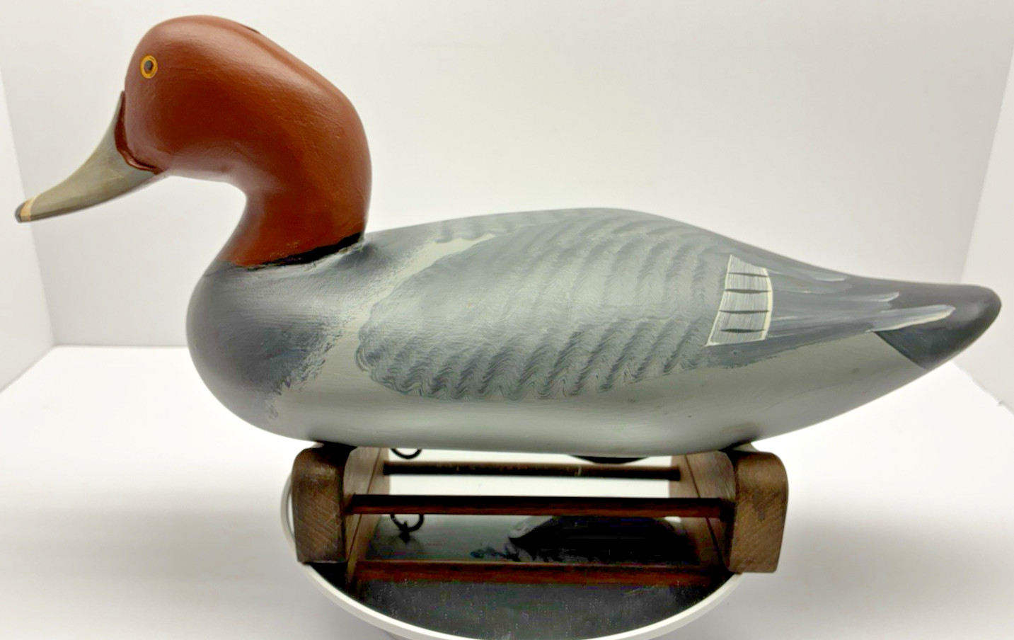 Captain Harry Jobes Signed Redhead Drake Wooden Duck Decoy Vintage HDG Maryland