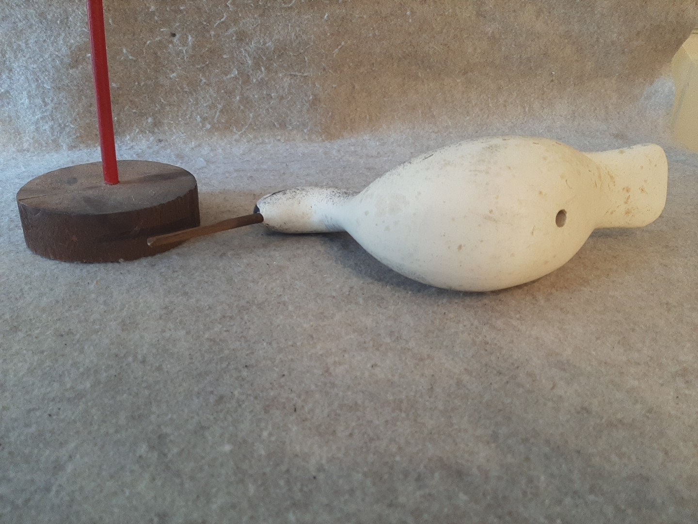 Carved Wood Shorebird Decoy Sandpiper Wooden Folk Art Waterfowl Bird unsigned
