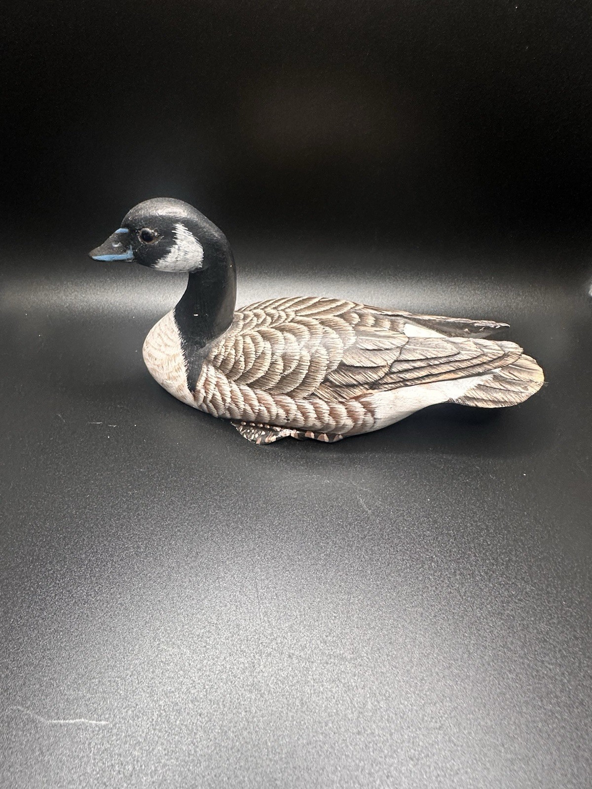 Vintage Canada Goose Miniature Decoy Hand Carved Wood Folk Art Ward Style Rare