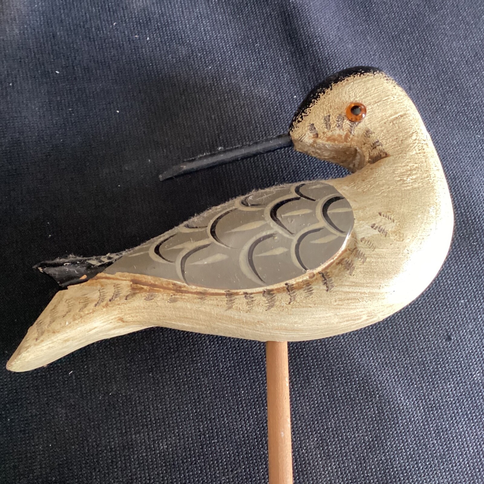 Vintage Carved Wood Jersey Shore Decoy Shore Bird Sandpiper Island Beach LBI